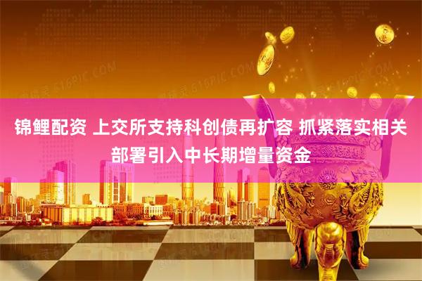 锦鲤配资 上交所支持科创债再扩容 抓紧落实相关部署引入中长期增量资金